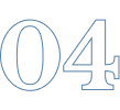 Outlined number 04 in blue